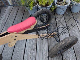 TRYBIKE - dřevěné odrážedlo a tříkolka 4v1, 12" růžová - 2