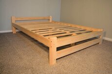 drevena postel 160x200 borovice ze dreva nová nizke celo - 2