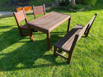 Venkovní dětský sedací set ze dřeva - 2