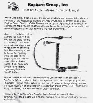 Kapture Group One Shot Release Cable for Phase One 8 pin - 2