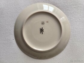 Starý keramický malý talířek zlacený, značeno - 2