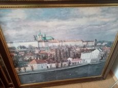 Prodám 3 staré obrazy J. Dovrtěl -Praha oleje plát originály - 2