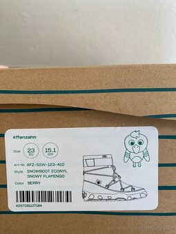 Zimní barefoot boty Affenzahn snowboot econyl snowy flamingo - 2