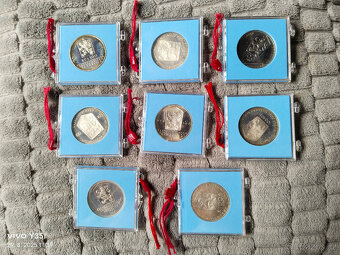 7x PROOF stříbrná pamětní mince Československo - 2