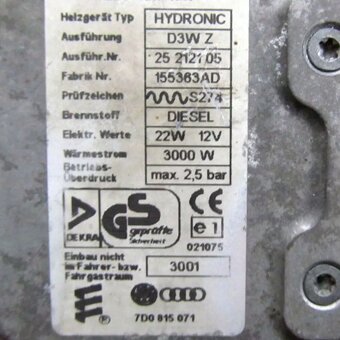 Repasovany příhřev eberspacher d3wz - 2