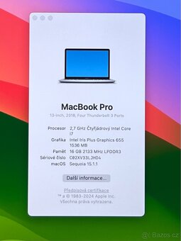 MacBook Pro 13” 2018/16GB RAM/Intel i7/256GB SSD/ Záruka - 2