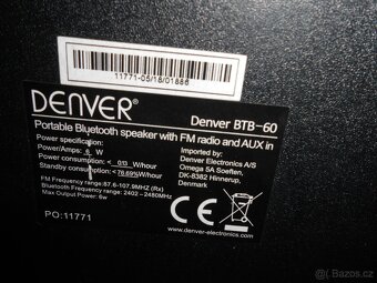 PARTY reproduktor BLUETOOTH - DENVER BTB-60 - použitý - 2