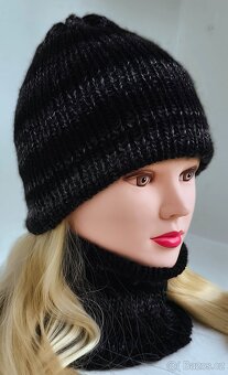 Čepice + rolák zimní - Unisex, velikost Uni, Ruční výroba - 2