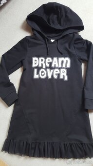 Dívčí mikinové šaty s kapucí, vel. 128/134 - 2