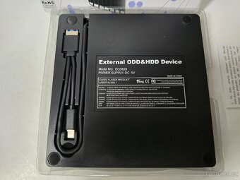 Externí USB3+USB-C vypalovačka CD / DVD nová - 2