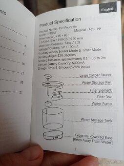 Automatické pítko s náhradními filtry (pro kočky/psy) - 2