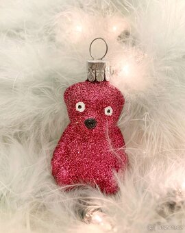Tradiční Vánoční ozdoby Medvídek k zavěšení, sklo - 2