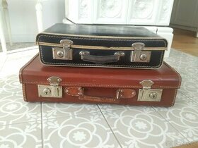 Starý retro kufr koženka Kazeto hnědý - 2