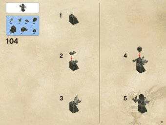 Lego- Černá perla - 4184- snítka-loď- pírko- ratolest - 2