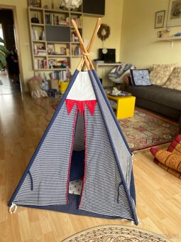 Dětský stan Teepee, týpí, típí - námořní motiv - 2