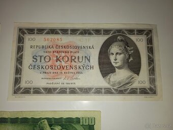 BANKOVKY 100 KČS 1945-1961, 3 RŮZNÉ EMISE - 2