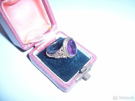 ZLATÝ PRSTEN-RAK-UHERSKO-PŘÍRODNÍ AMETYST - 2