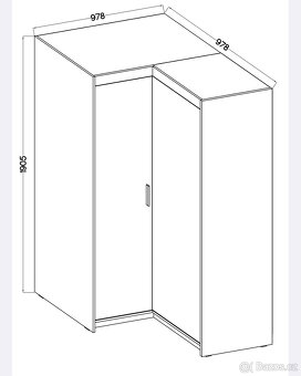 ROHOVÁ ŠATNÍ SKŘÍŇ DUB SONOMA - 2