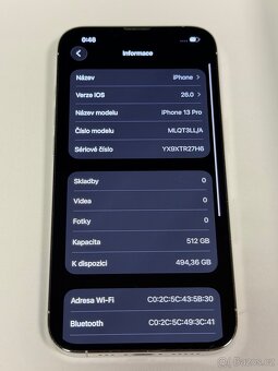 iPhone 13 Pro 512GB Silver / Záruka TOP STAV - 2