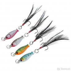Okoun-Pstruh mini 3D nástrahy Lurky 4ks 2,5cm 6g peří - 2