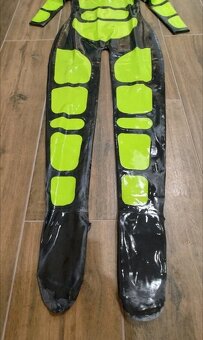 Latexovy catsuit - čierna - zelená - S - 2