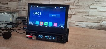1DIN autorádio s Androidem – výsuvný displej, Bluetooth, CD, - 2