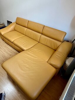 Kožená rozkládací sedačka s úložným prostorem - 2