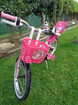 dívčí kolo zn. Btwin-vel. 16"- růžové + 2 košíky zdarma - 2