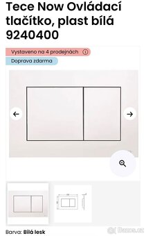Tlačítko Tece now bílá lesk 2 ks - 2