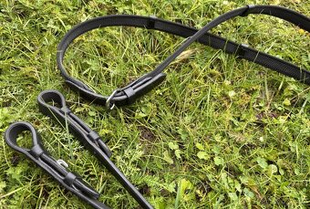 Honební otěže černo/šedé plátěné - 2