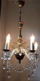 Starožitný křišťálový lustr,lustřík, osvětlení, - 2