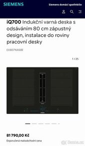 Nová induk. deska s odsáváním SIEMENS STUDIO LINE EX807NX68E - 2