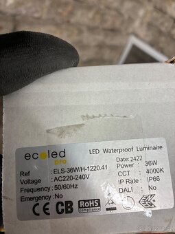 prodám 2ks Prachotěsné svítidlo Ecoled 36w 4680lm - 2