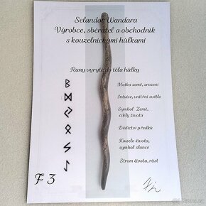 Kouzelnická - Runová Hůlka - z dubového dřeva - 2