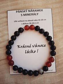 Pánský minerální náramek Karneol, Achat - 2