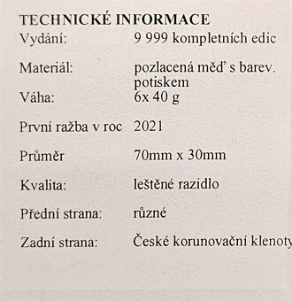 Kompletní sada "České korunovační klenoty" - 2
