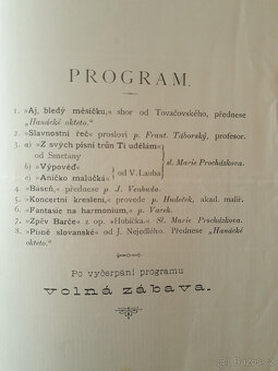 Pozvání k slavnostnímu večeru - Moravská beseda Praha 1887 - 2