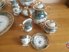 Komplet jídelní+čajová+mocca zelená myslivec hlava - 2