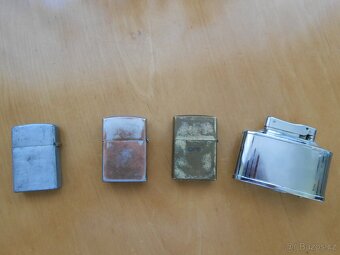 RETRO zapalovače 4kusy - benzínové - malé jsou funkční + - 2