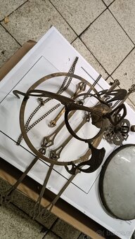 Lustr secesní mosazný , zajímavý širm - 2