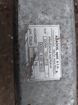 Prodám nápravu na vlek Agados - 2