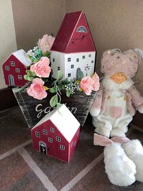 Dekorace - dřevěné domečky - 2