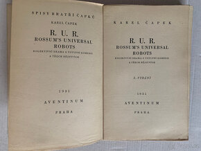 Karel Čapek - R.U.R. - Aventinum Praha 1931, pěkný stav - 2
