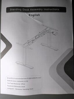 Elektricky výškově stavitelná konstrukce stolu, nová - 2