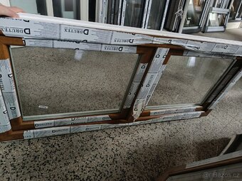 Okna PVC zlatý dub/bílá, dvojsklo, 1300x500MM - 2
