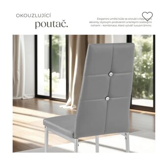 Židle s kamínky šedé barvy, 2 kus za 700,- - 2