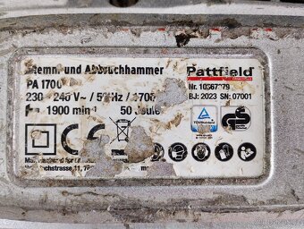 Prodám bourací kladivo Pattfield PA 1700 (2023) - 2