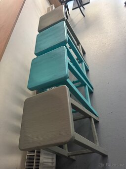 Židle Dřevěné barové - 2