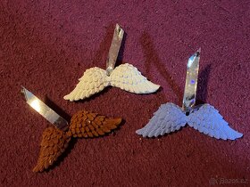 Barvený sádrový odlitky - svícny, andělské křídla - 2
