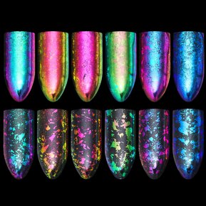 Zalešťovací pigment Flakies s efektem Chameleon 6ks - 2